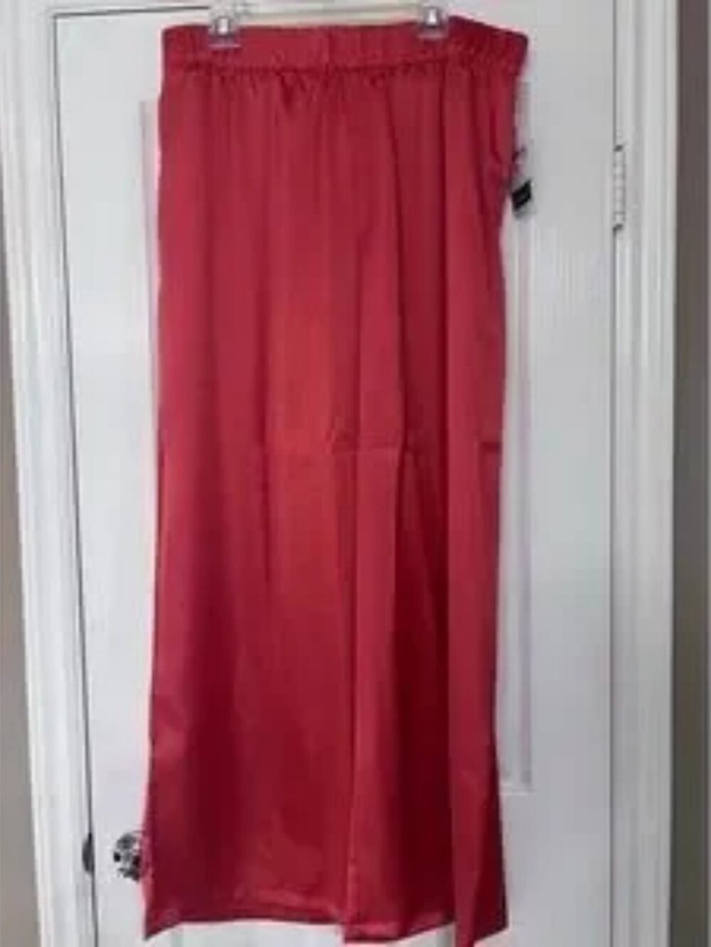 Vibrant Coral Satin Pants